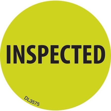 Decker Tape Products Label, DL3575, INSPECTED, 2" DL3575